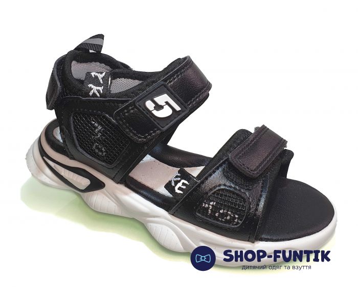 Босоножки Jong.Golf черные с белым декором В 2122