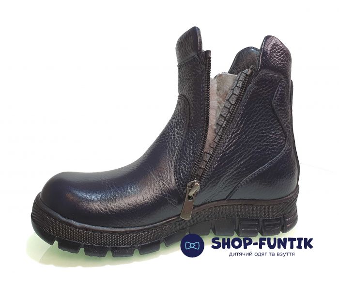 Ботинки Tunel темно-синие на двух змейках 18102