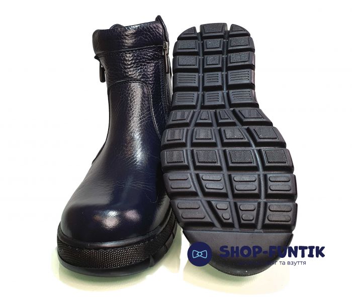 Ботинки Tunel темно-синие на двух змейках 18102