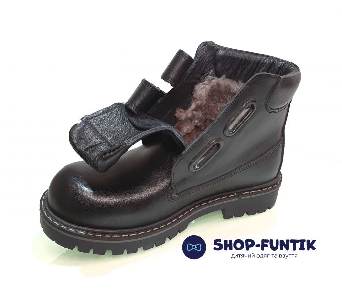 Ботинки Tunel черные на двух липучках 84165