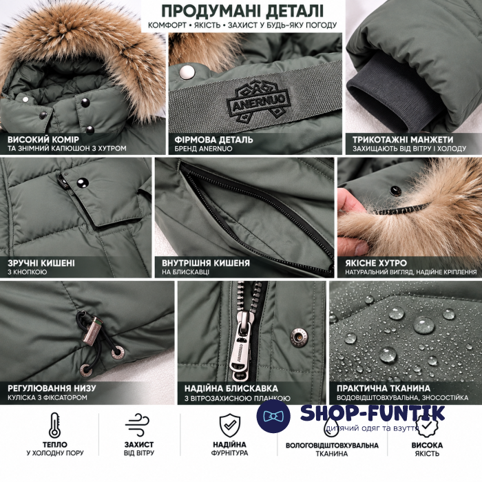 Куртка Anernuo светло-оливковая (хаки) 7509
