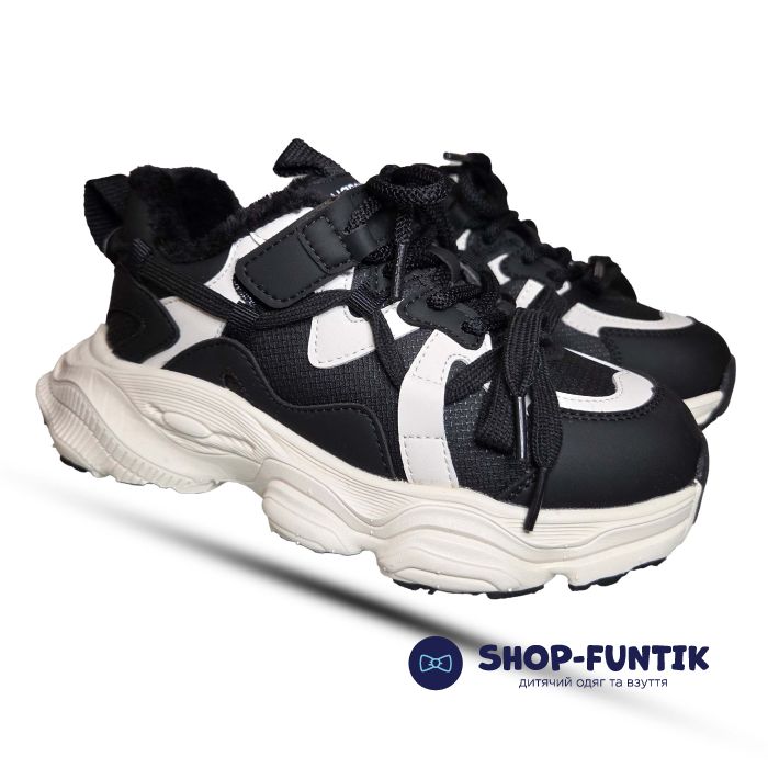 Кроссовки  Hang Ten Kids черные с белым 101