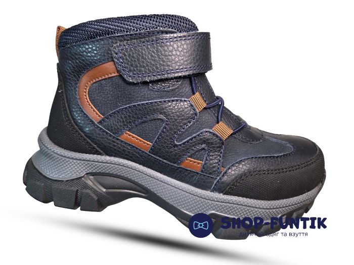 Ботинки Todler темно синие на липучке  4913