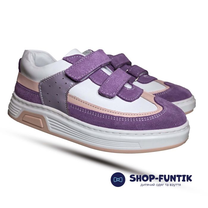 Кроссовки Toddler белые с сереневым 1436