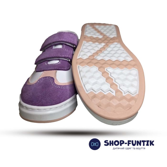 Кроссовки Toddler белые с сереневым 1436