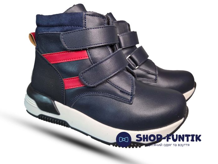 Ботинки Todler темно синие две липучки 3778