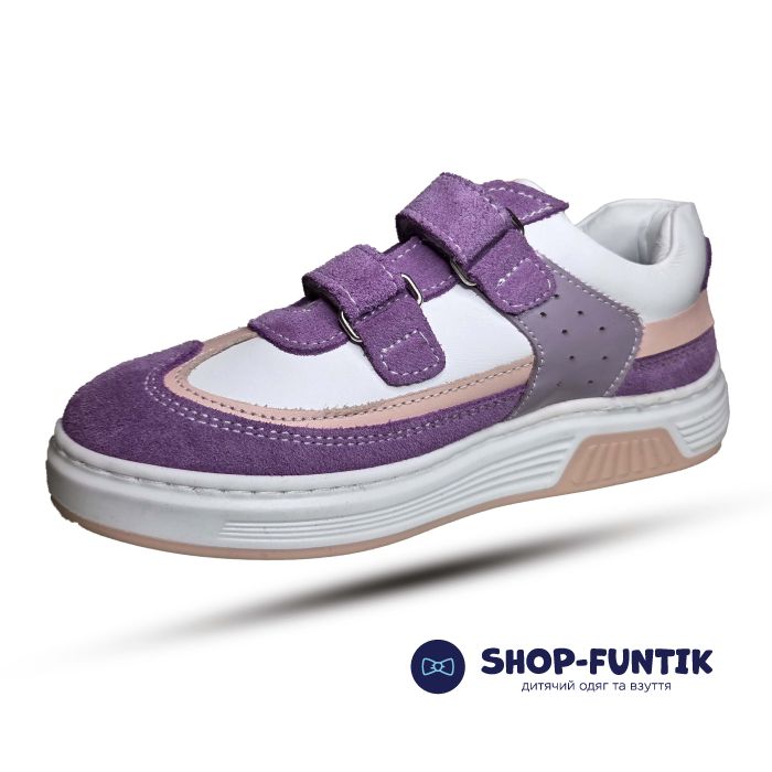 Кроссовки Toddler белые с сереневым 1436