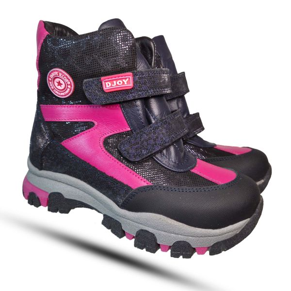 Ботинки Djoy черные с розовым 059