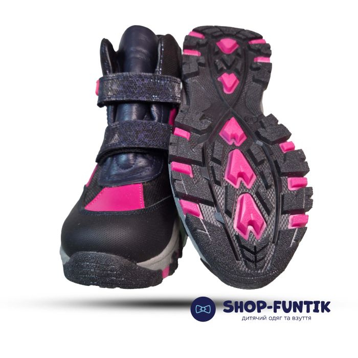 Ботинки Djoy черные с розовым 059