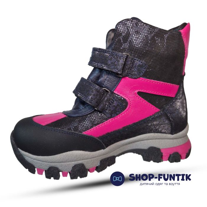 Ботинки Djoy черные с розовым 059