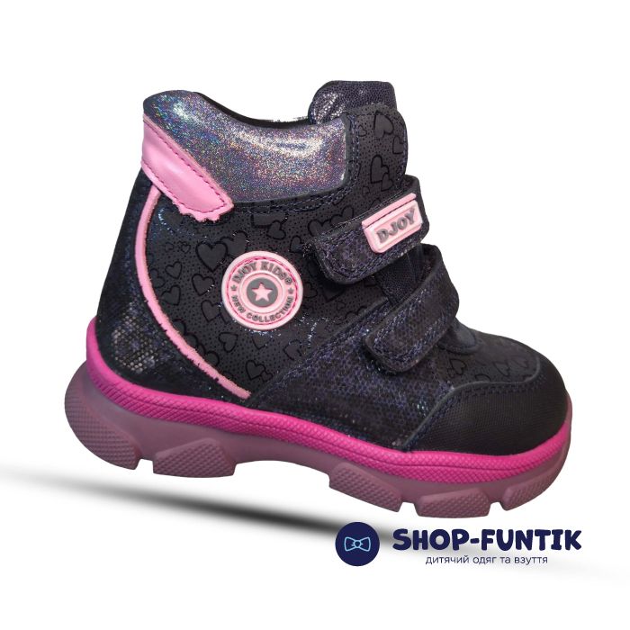 Ботинки Djoy черные на двух липучках 031