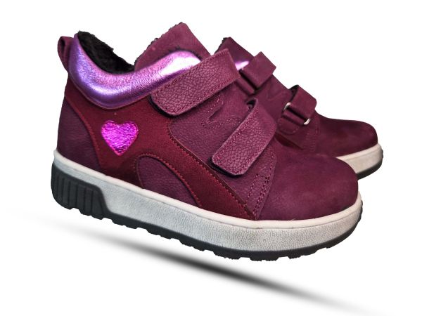 Ботинки Todler бордовые с сердечком 5375