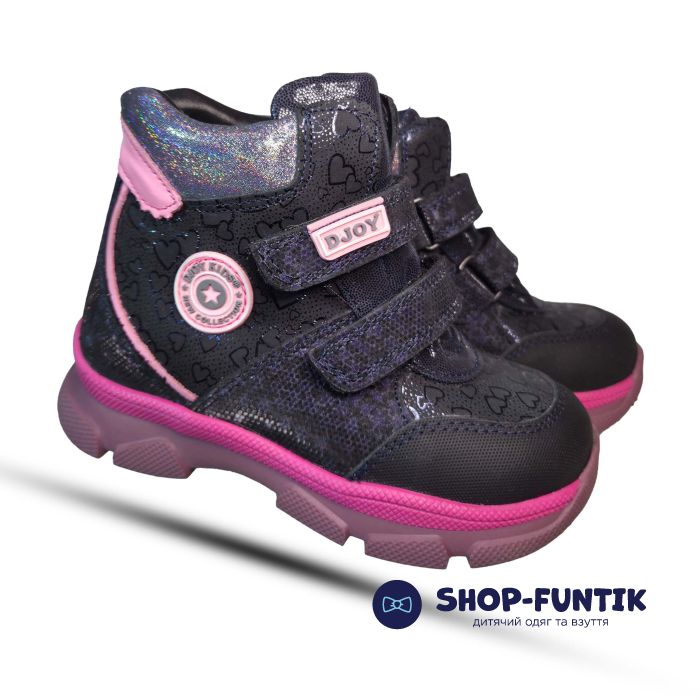 Ботинки Djoy черные на двух липучках 031