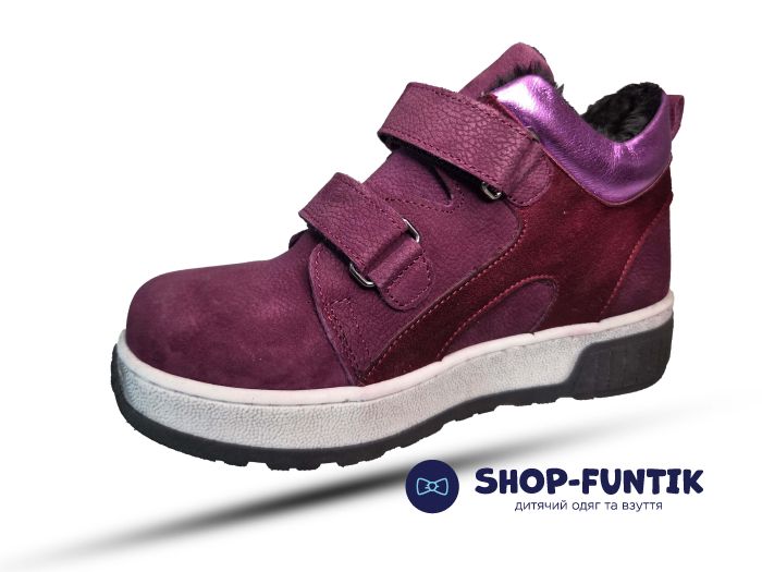 Ботинки Todler бордовые с сердечком 5375