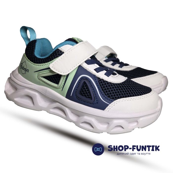Кроссовки Hang Ten Kids белые с темно синим 506