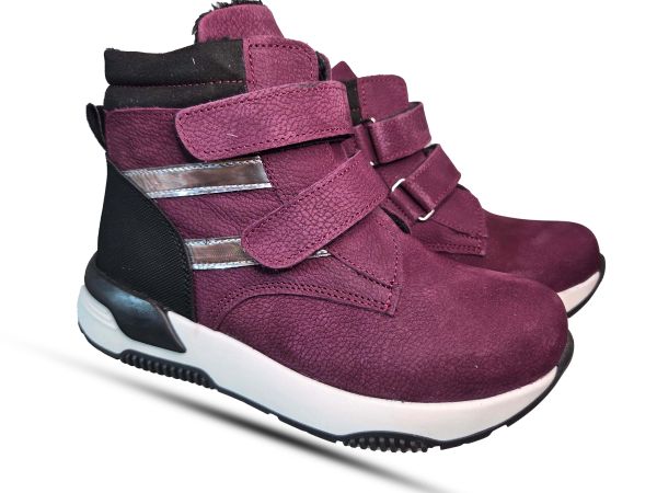 Ботинки Todler бордовые на двух липучках 3744