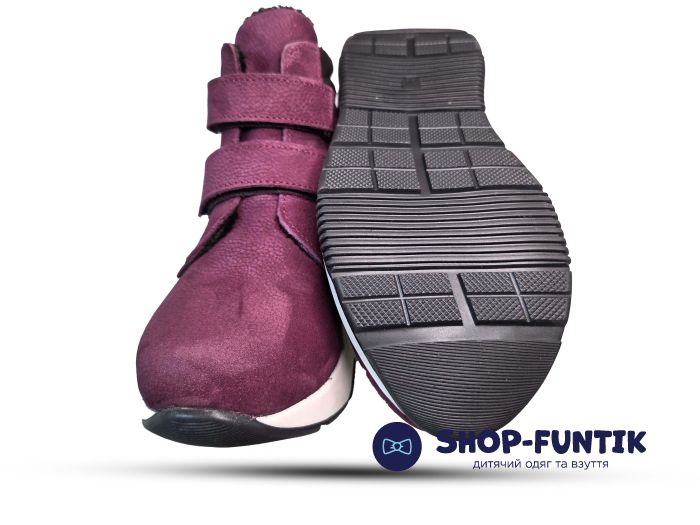 Ботинки Todler бордовые на двух липучках 3744