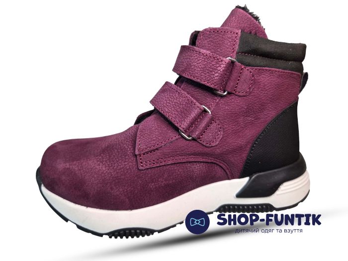 Ботинки Todler бордовые на двух липучках 3744