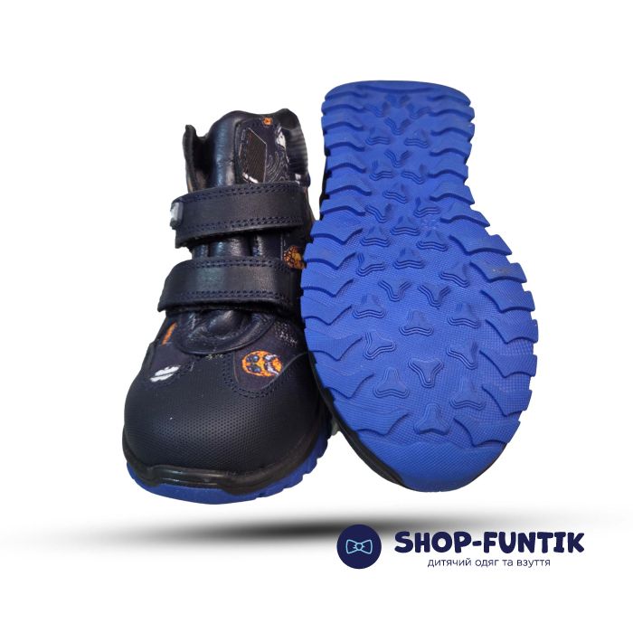 Ботинки Djoy темно синие на двух липучках 028