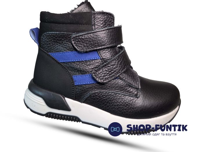 Ботинки Todler черные две липучки B3744