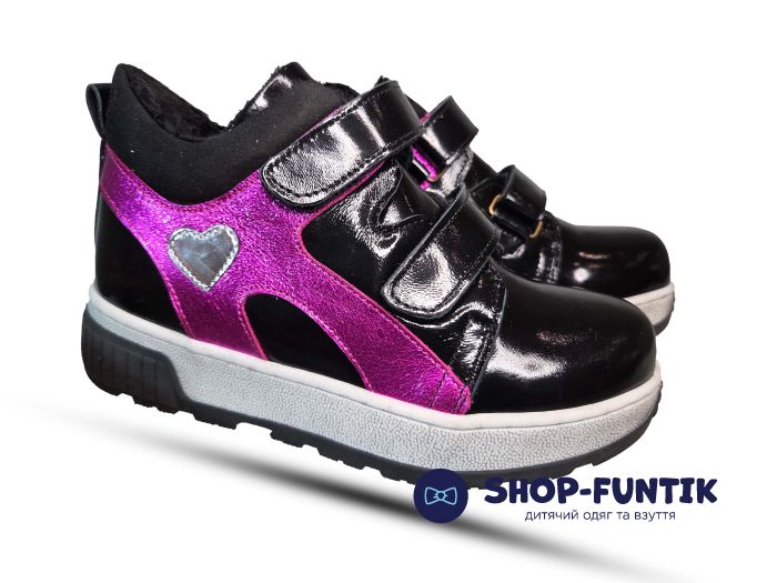 Ботинки Todler черные с розовым 3789