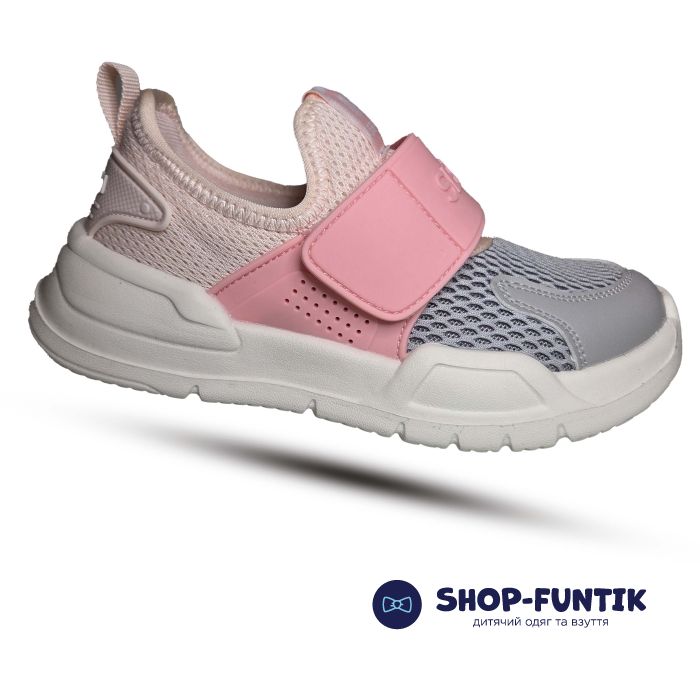 Кроссовки Hang Ten Kids серые с розовым сетка 1581