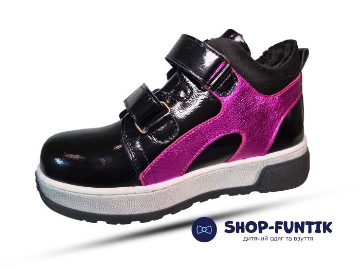 Ботинки Todler черные с розовым 3789