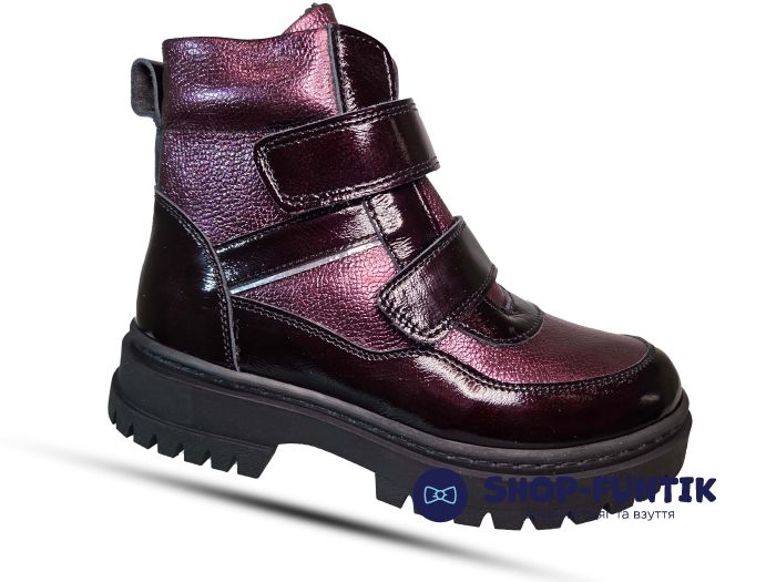 Ботинки Todler бордовые лаковые  5165