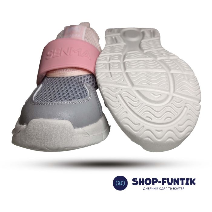 Кроссовки Hang Ten Kids серые с розовым сетка 1581