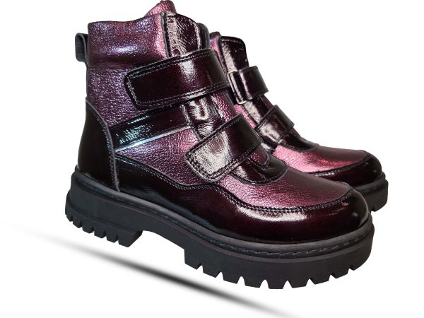 Ботинки Todler бордовые лаковые  5165