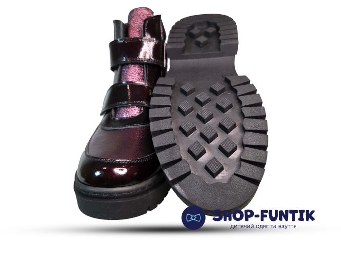 Ботинки Todler бордовые лаковые  5165