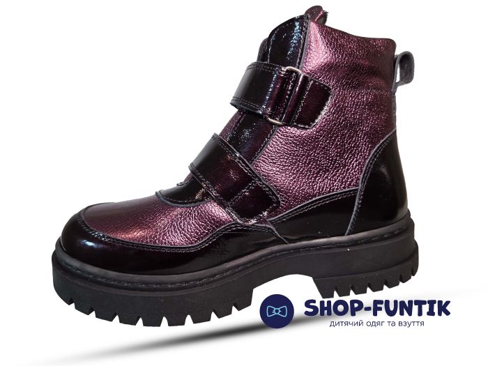 Ботинки Todler бордовые лаковые  5165
