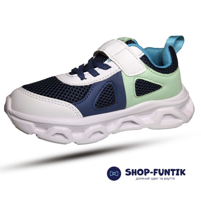 Кроссовки Hang Ten Kids белые с темно синим 506