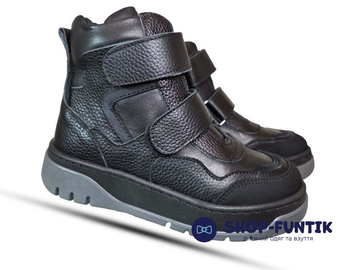 Ботинки Tomini черные две липучки 0593