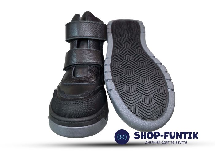 Ботинки Tomini черные две липучки 0593