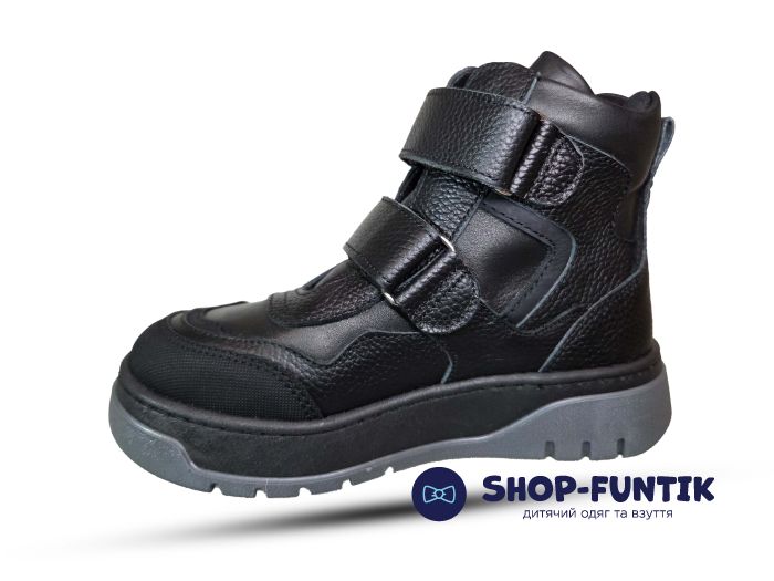 Ботинки Tomini черные две липучки 0593