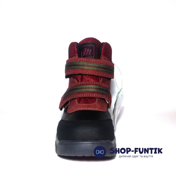 Ботинки Minimen бордовые на двух липучках