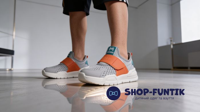 Кроссовки Hang Ten Kids серые сетка 2510