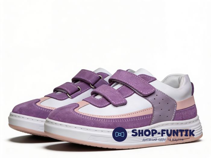Кроссовки Toddler белые с сереневым 1436