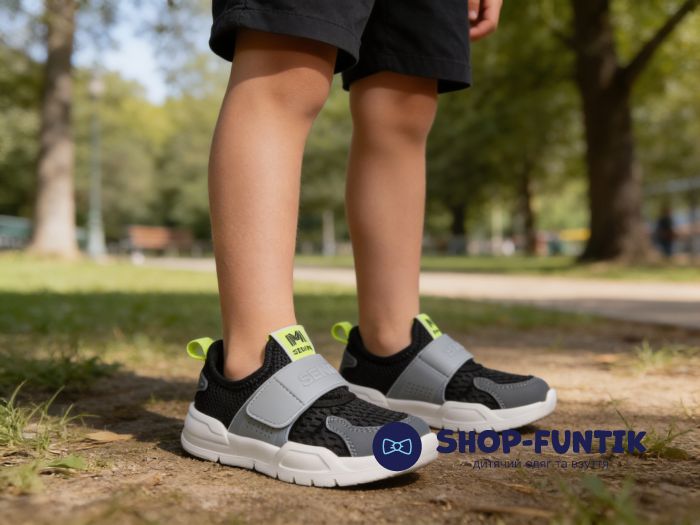 Кроссовки Hang Ten Kids черные сетка 2510