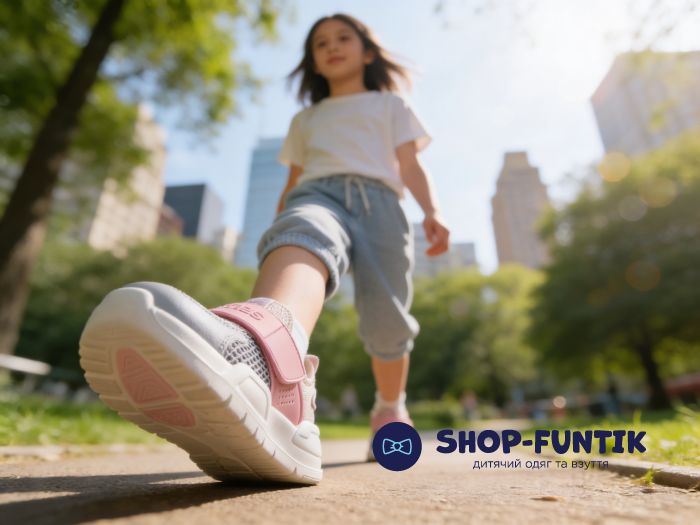 Кроссовки Hang Ten Kids серые с розовым сетка 1581