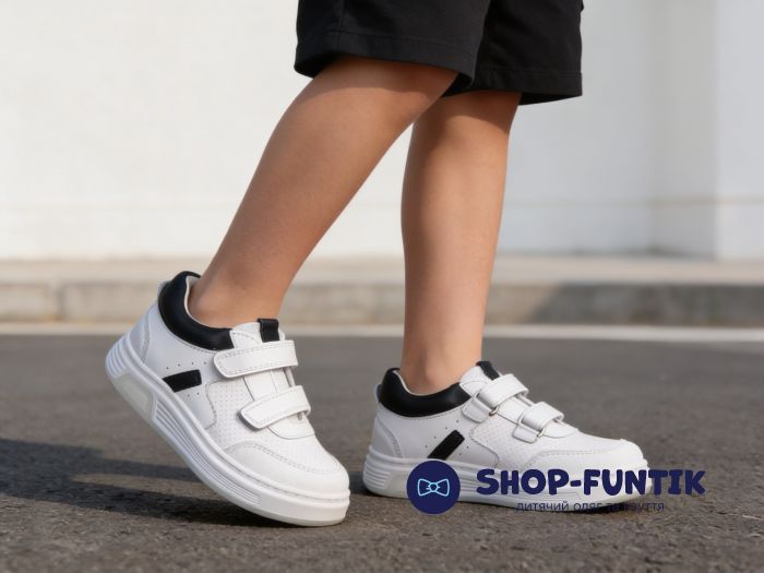 Кроссовки Toddler белые с черным  7442