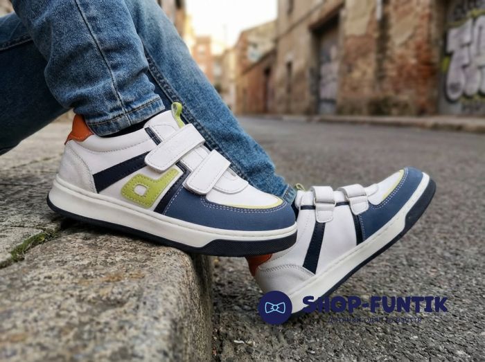 Кроссовки Toddler белые с синим 8726