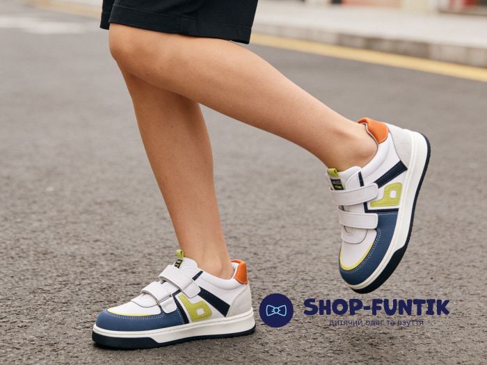 Кроссовки Toddler белые с синим 8726