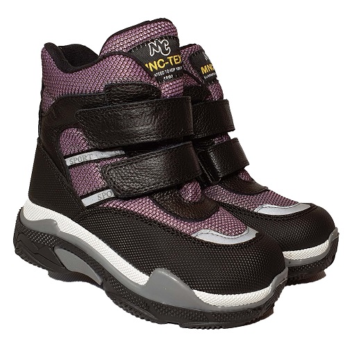 сиреневые зимние ботинки